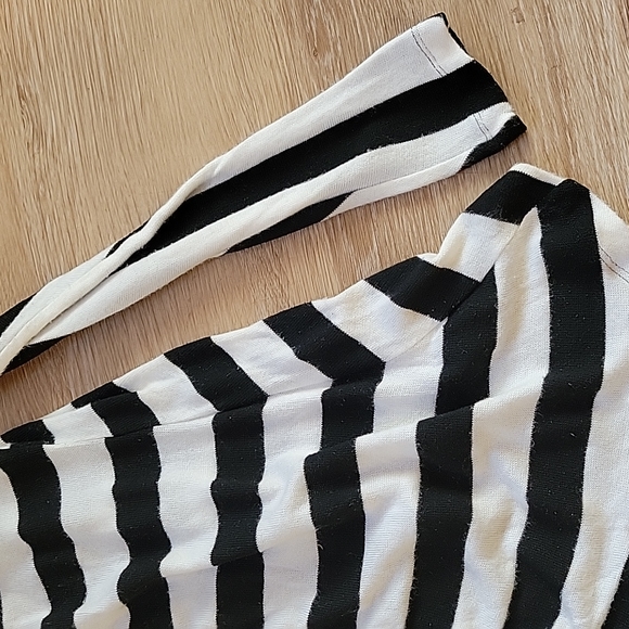 Allen B Allen Schwartz stripe flyaway open cardigan - Picture 10 of 11